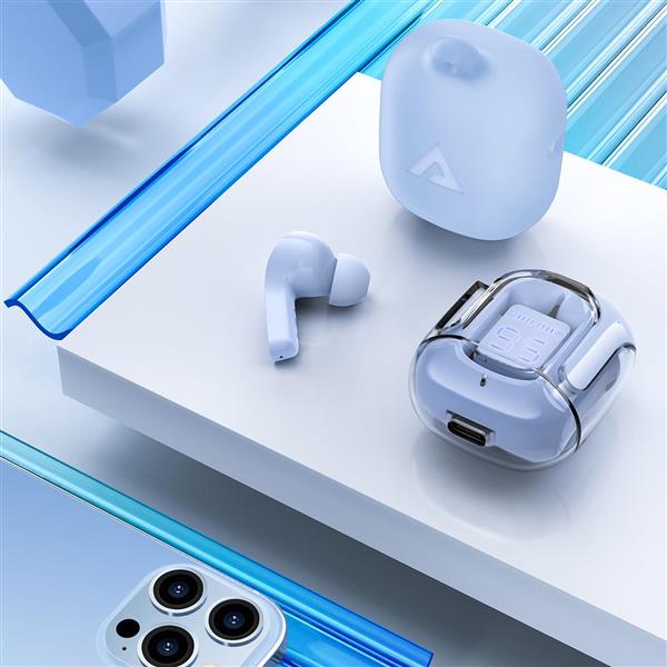 Acefast dokanałowe słuchawki bezprzewodowe TWS Bluetooth jasnoniebieski (T6 ice blue)-2405780