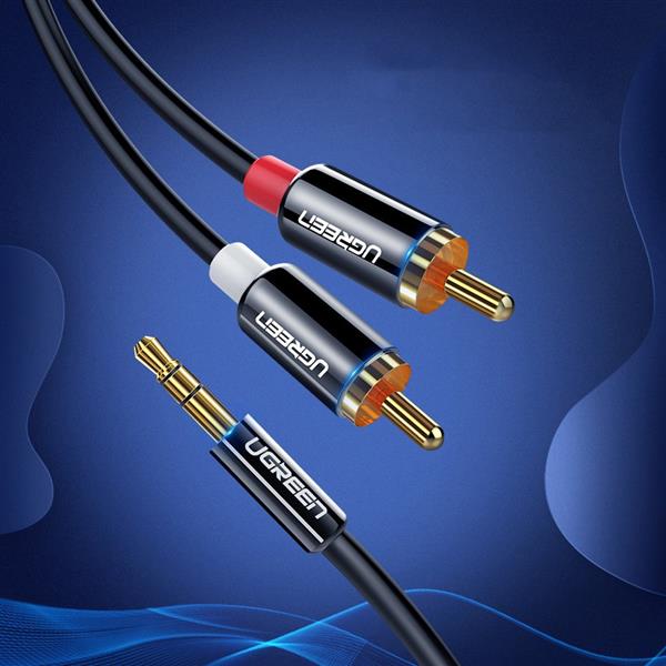 Ugreen kabel przewód audio 3,5 mm mini jack - 2RCA 2 m czarny (AV116 10584)-3101974