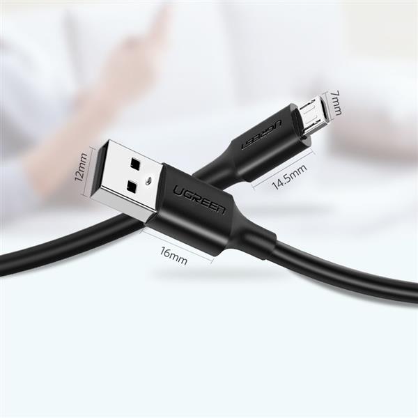 Ugreen kabel przewód USB - micro USB 2,4 A 480 Mbps 1,5 m czarny (US289 60137)-2170594