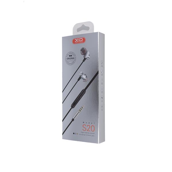 XO Słuchawki przewodowe S20 jack 3,5mm srebrne-1580965