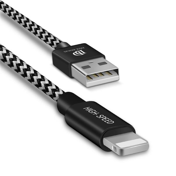 Dux Ducis K-ONE Series nylonowy kabel przewód USB / Lightning 2.1A 3M czarny-2141095