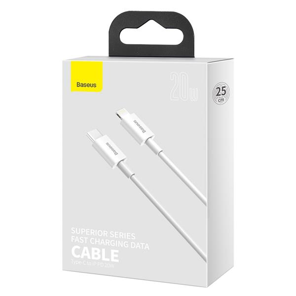 Baseus kabel Superior PD USB-C - Lightning 0,25 m biały 20W-2082238