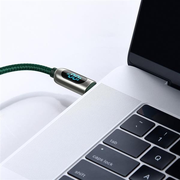 Baseus kabel USB Typ C - USB Typ C 100 W (20 V / 5 A) 1 m Power Delivery z wyświetlaczem ekranem miernik mocy czarny (CATSK-B01)-2200517