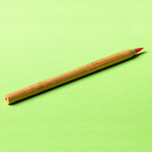 Długopis bambusowy Chavez, czerwony-1622770