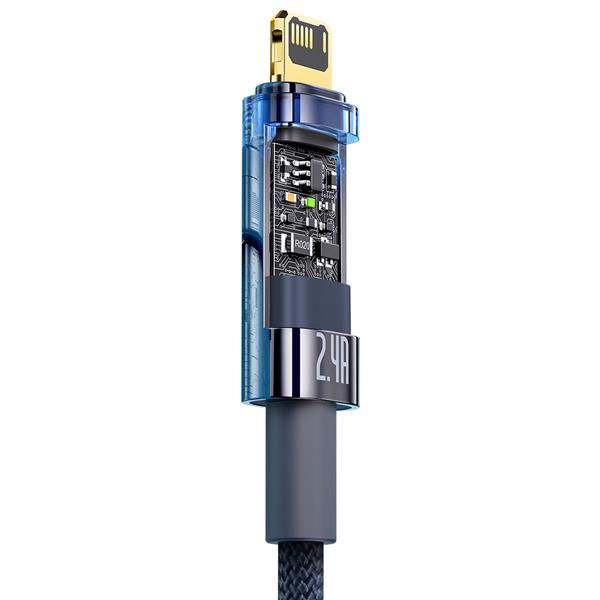 Baseus Explorer Series kabel przewód USB – Lightning 2.4A 2m niebieski (CATS000503)-2387100