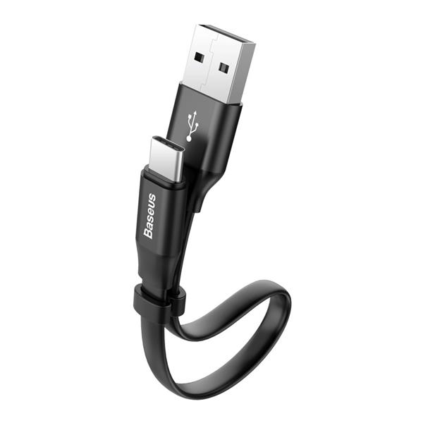 Baseus Nimble płaski kabel przewód USB / USB-C z uchwytem 2A 0,23M czarny (CATMBJ-01)-2142568