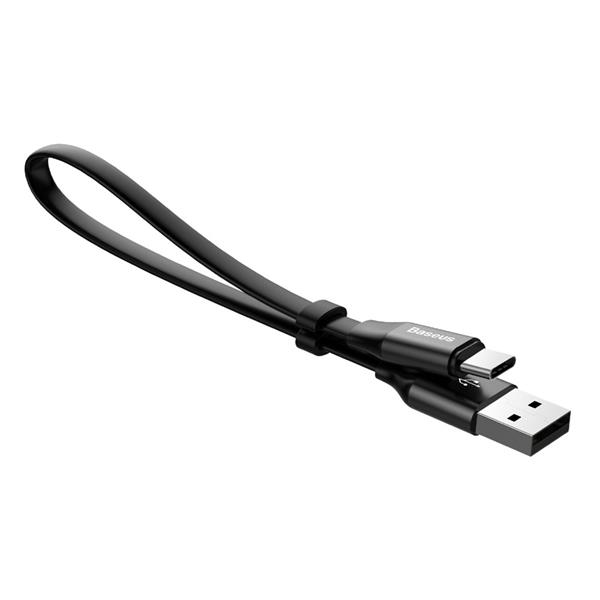 Baseus Nimble płaski kabel przewód USB / USB-C z uchwytem 2A 0,23M czarny (CATMBJ-01)-2142571