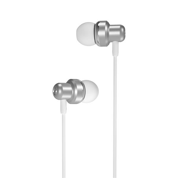 XO Słuchawki przewodowe EP38 jack 3,5mm dokanałowe srebrne-2067818