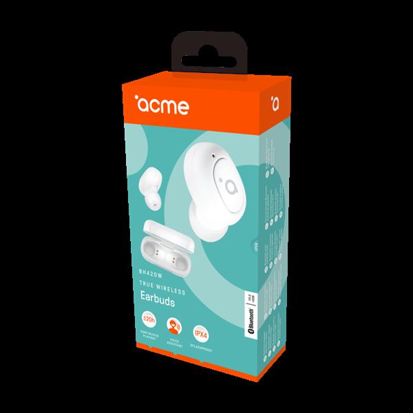 Acme Europe słuchawki bezprzewodowe dokanałowe BH420W TWS białe-1605203