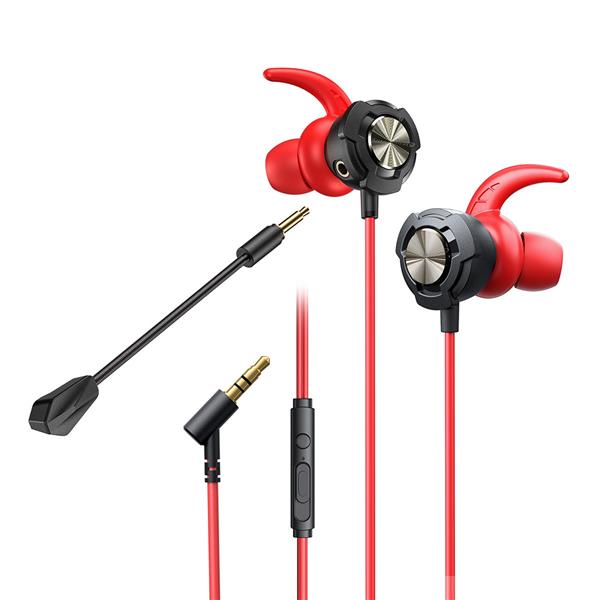 WK Design YB01 Gaming Series dokanałowe słuchawki dla graczy mikrofon minijack 3,5mm czerwony (YB01-red)-2276651