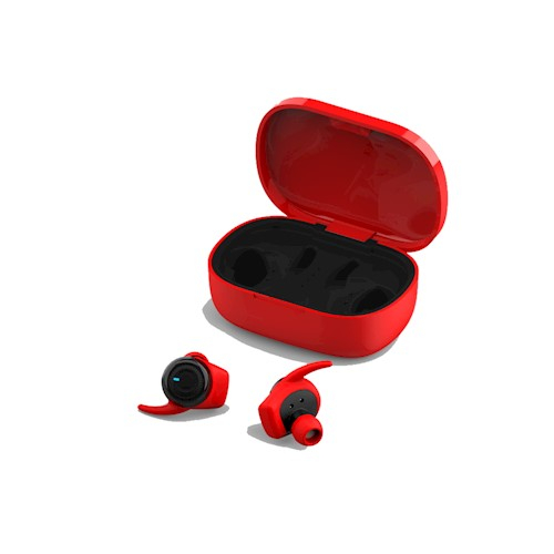 Forever słuchawki Bluetooth 4Sport TWE-300 czerwone z etui ładującym-2081575