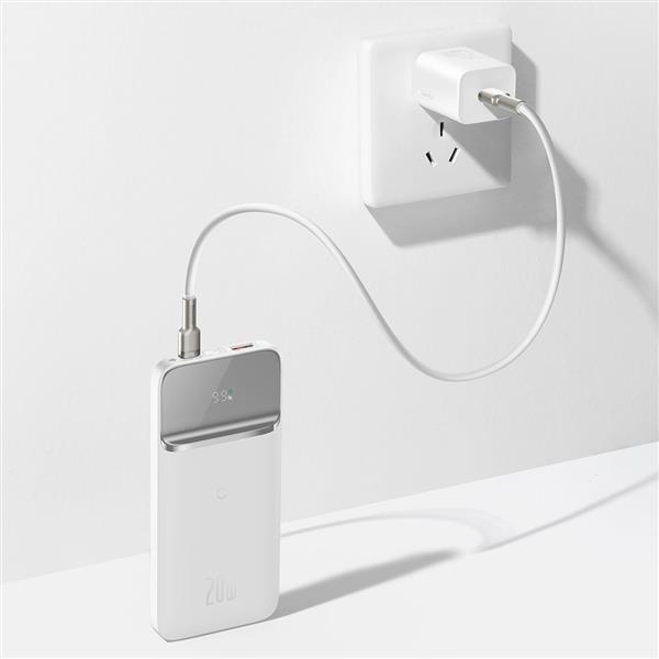 Baseus Magnetic powerbank 10000mAh 20W 2022 Edition + kabel USB - USB Typ C biały (PPCX010102)-2387624