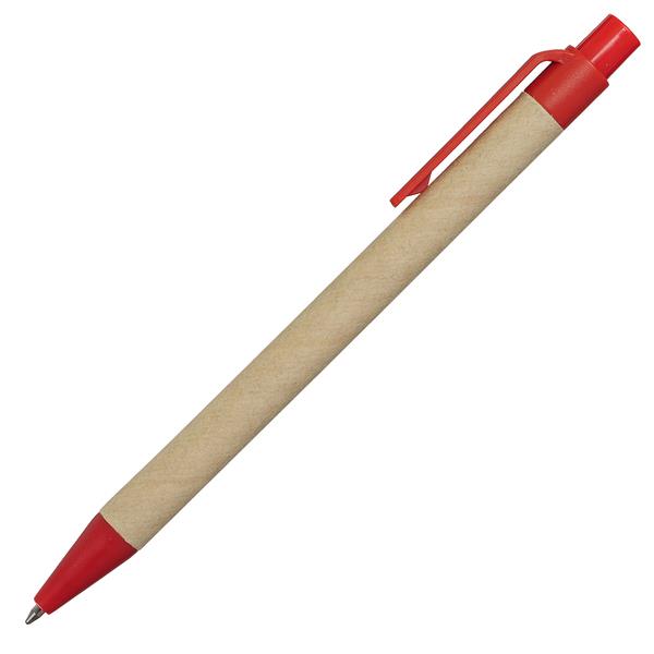 Notes Kraft 90x140/70k gładki z długopisem, czerwony/beżowy-2010318