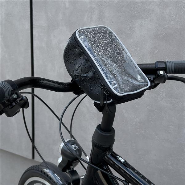 Wozinsky torba rowerowa na kierownicę etui na rower na telefon do 6,5 cala 0,9l czarny (WBB4BK)-2378562