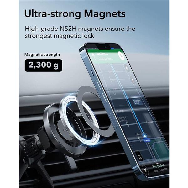 ESR Halolock magnetyczny uchwyt samochodowy MagSafe na kratkę wentylacyjną szary (21396-0)-2416945