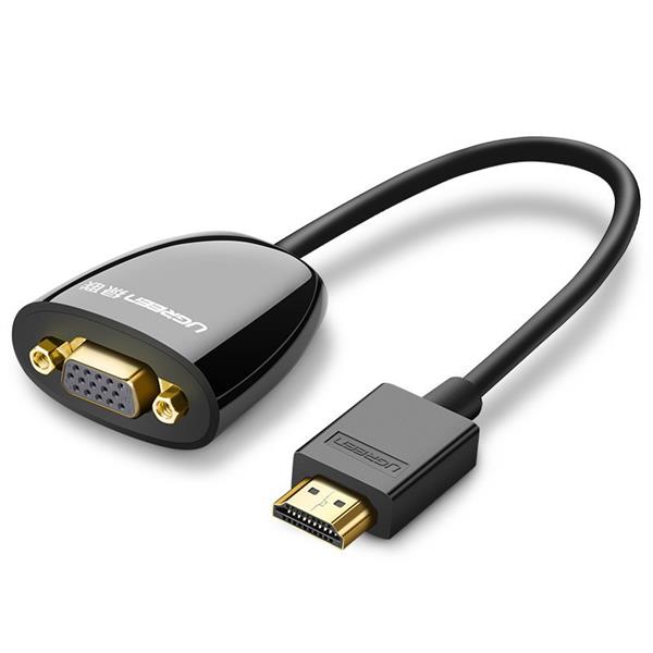 Ugreen kabel przewód przejściówka adapter jednokierunkowy z HDMI (męski) do VGA (żeński) FHD czarny (MM105 40253)-2170462