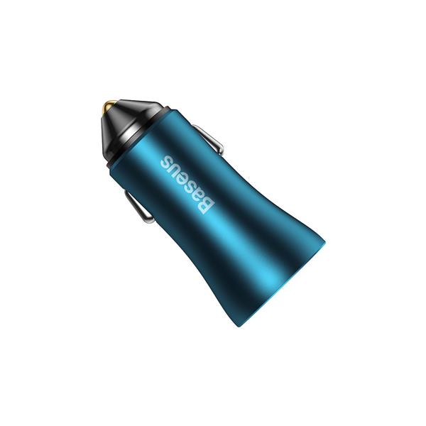 Baseus Golden Contactor Max szybka ładowarka samochodowa USB + USB typu C 60 W Quick Charge niebieski (CGJM000103)-2387014