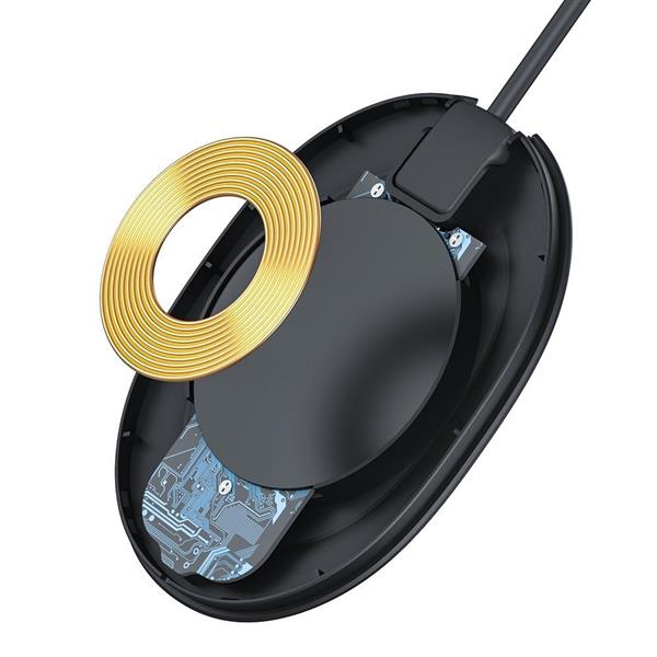 Baseus Jelly bezprzewodowa ładowarka Qi 15 W do telefonu słuchawek + kabel USB - USB Typ C czarny (WXGD-01)-2159268