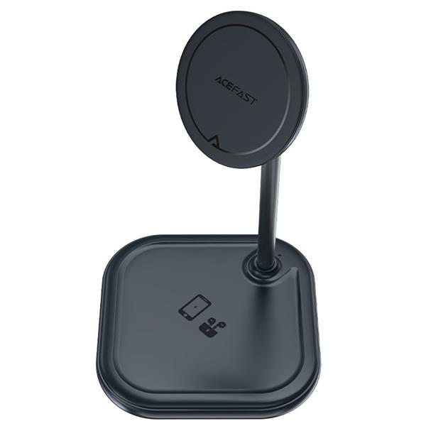 Acefast bezprzewodowa ładowarka Qi 15W do iPhone (z MagSafe) i Apple AirPods stojak podstawka uchwyt magnetyczny szary (E6 grey)-2405879