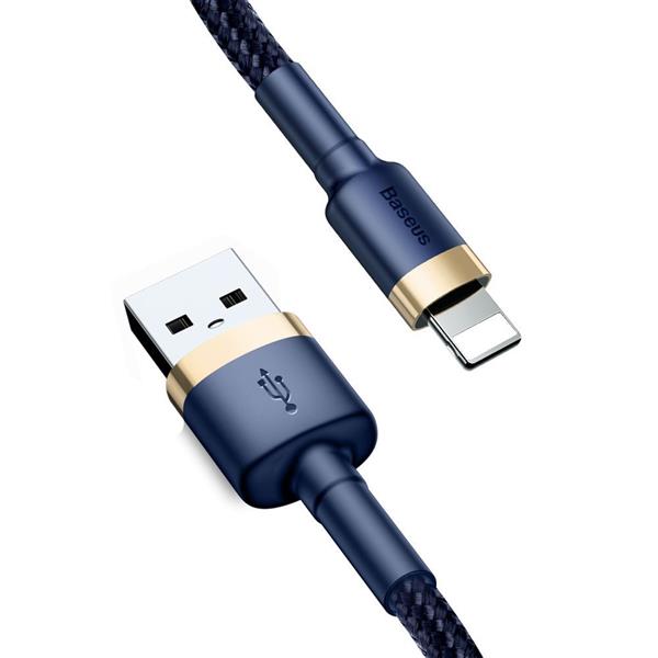Baseus Cafule Cable wytrzymały nylonowy kabel przewód USB / Lightning QC3.0 1.5A 2M niebieski (CALKLF-CV3)-2200279