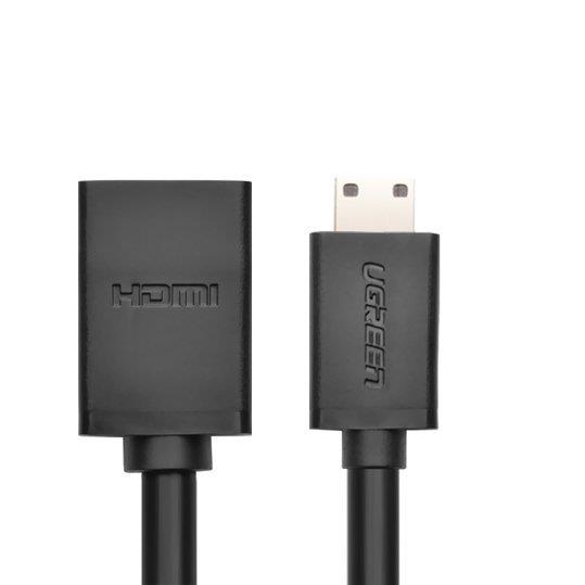 Ugreen kabel adapter przejściówka HDMI (żeński) - mini HDMI (męski) 4K 60 Hz Ethernet HEC ARC audio 32 kanały 22 cm czarny (20137)-2170155