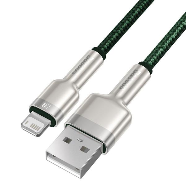 Baseus Cafule Metal Data kabel USB - Lightning 2,4 A 2 m zielony (CALJK-B06)-2179268