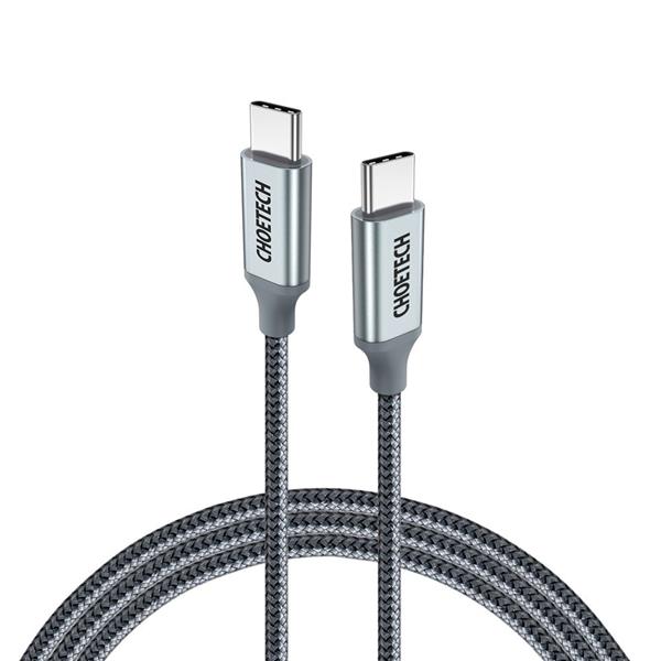 Choetech kabel przewód USB Typ C - USB Typ C 5A 100 W Power Delivery 480 Mbps 1,8 m szary (XCC-1002-GY)-2218919