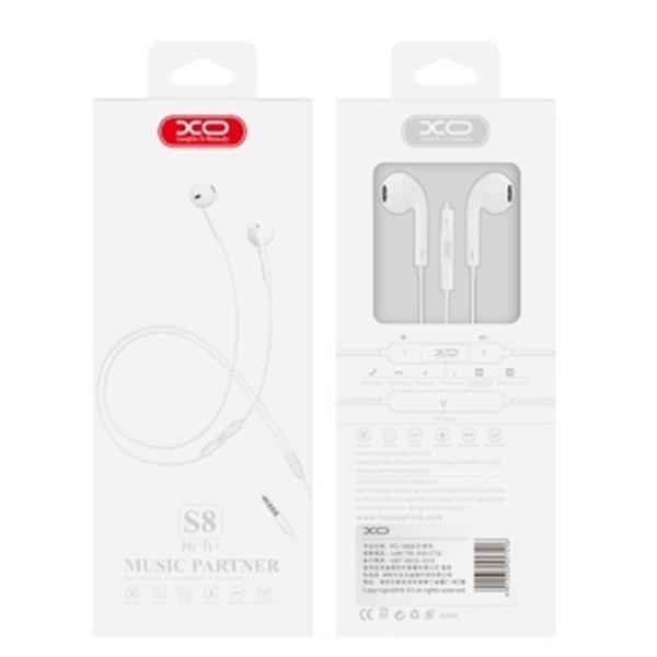 XO Słuchawki przewodowe S8 jack 3,5mm białe-1580971