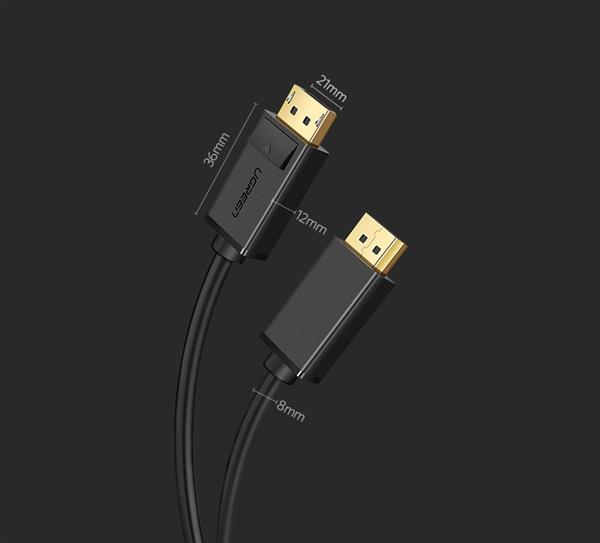 Ugreen kabel przewód DisplayPort 1.2 4K 2 m czarny (DP102 10211)-2169692