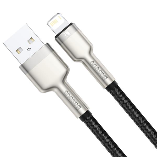 Baseus kabel Cafule Metal USB - Lightning 2,4A 0,25 m czarny-2066452