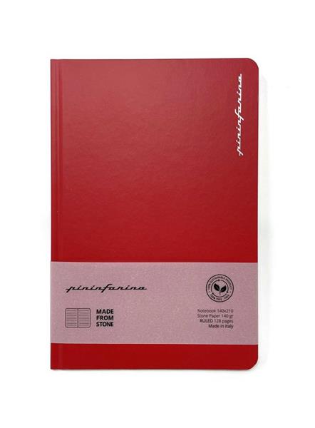 PININFARINA Segno Notebook Stone Paper, notes z kamienia, czerwona okładka, kropki-3040009