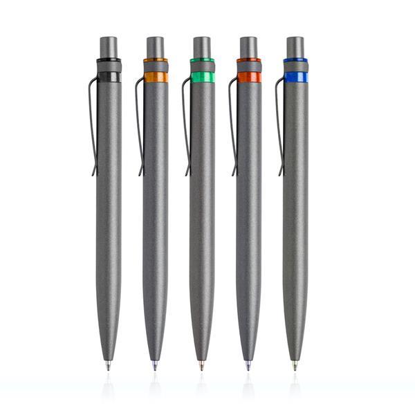Aluminiowy długopis z recyklingu z kolorowym akcentem-2984266