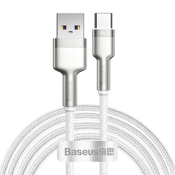 Baseus kabel Cafule Metal USB - USB-C 2,0 m biały 40W-2116046