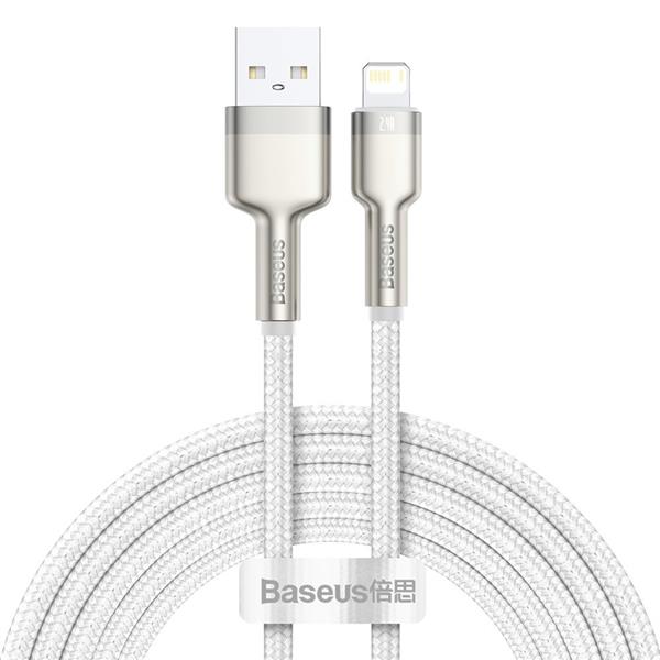 Baseus Cafule Metal Data kabel USB - Lightning 2,4 A 2 m biały (CALJK-B02)-2179278