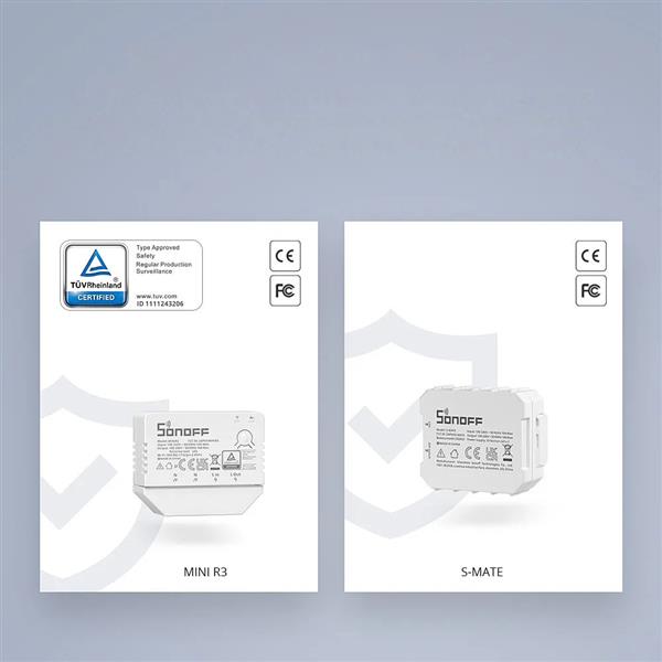 Sonoff dopuszkowy przełącznik prądowy Wi-Fi biały (MINIR3)-2394363