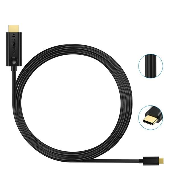 Choetech kabel przewód USB Typ C - HDMI 4K 30Hz 3m czarny (XCH-0030)-2219370