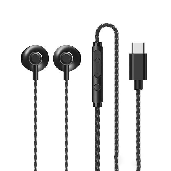 REMAX douszne słuchawki zestaw słuchawkowy z pilotem i mikrofonem USB Typ C czarny (RM-711a Tarnish)-2186146