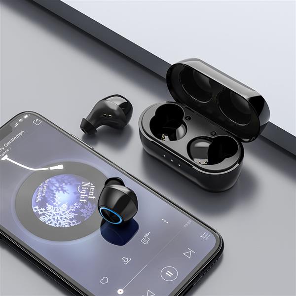 Remax dokanałowe bezprzewodowe słuchawki Bluetooth 5.0 TWS czarny (TWS-16 black)-2150290