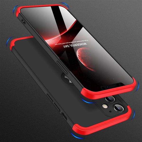 GKK 360 Protection Case etui na całą obudowę przód + tył iPhone 12 mini czarno-czerwony-2167957