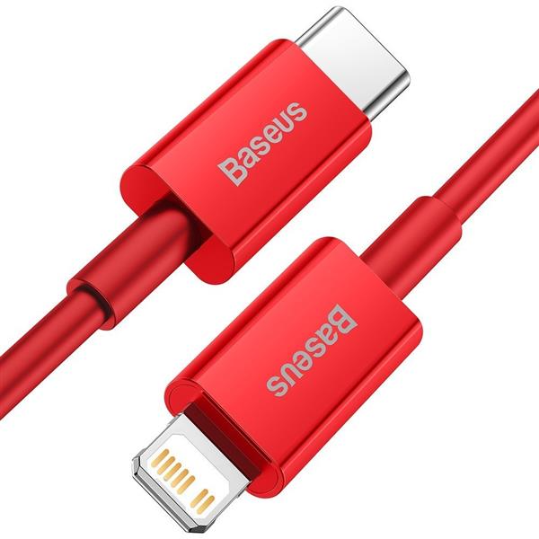 Baseus Superior kabel USB Typ C - Lightning do szybkiego ładowania Power Delivery 20 W 1 m czerwony (CATLYS-A09)-2194006