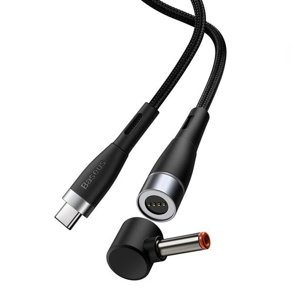Baseus magnetyczny kabel do zasilania ładowania laptopa Lenovo USB Typ C - DC Round (4 mm x 1,7 mm) 100W 2m czarny (CATXC-T01)-2206963