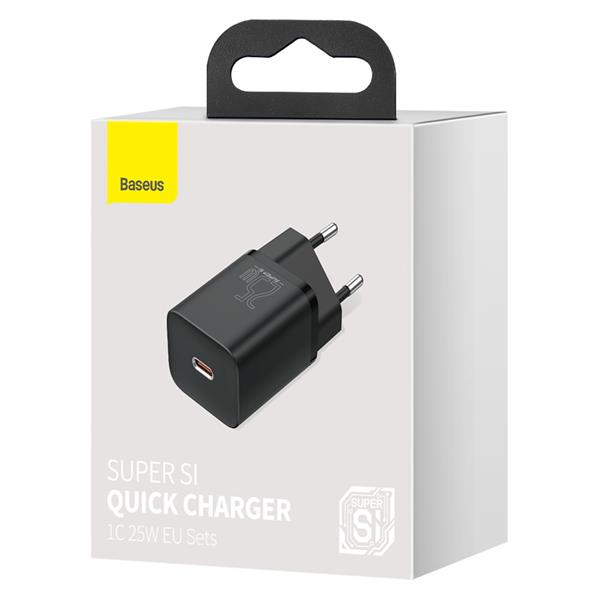 Baseus Super Si 1C szybka ładowarka USB Typ C 25W Power Delivery Quick Charge czarny (CCSP020101)-2262388