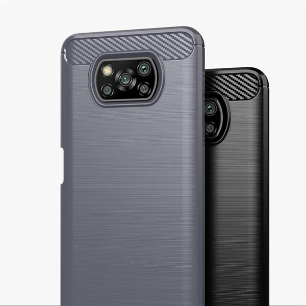 Carbon Case elastyczne etui pokrowiec Xiaomi Poco X3 NFC / Poco X3 Pro czarny-2175028