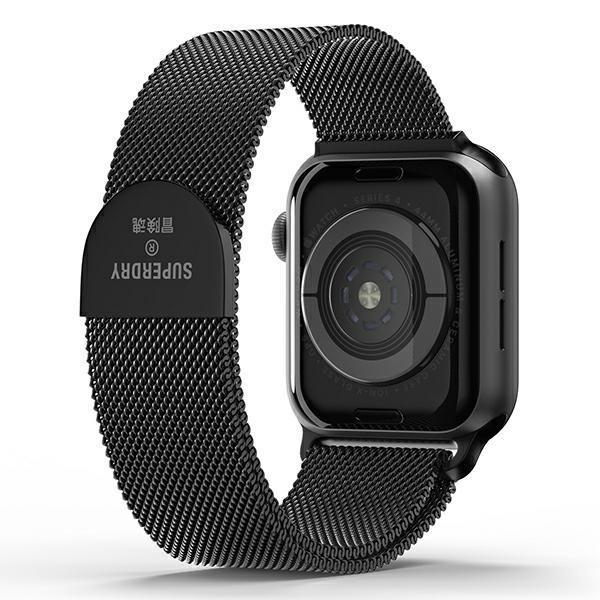 Etui SuperDry Watchband na Apple Watch 38/40/41 mm Series 4/5/6/7/8/SE/SE 2 Chainmail - czarne 41681-2285144