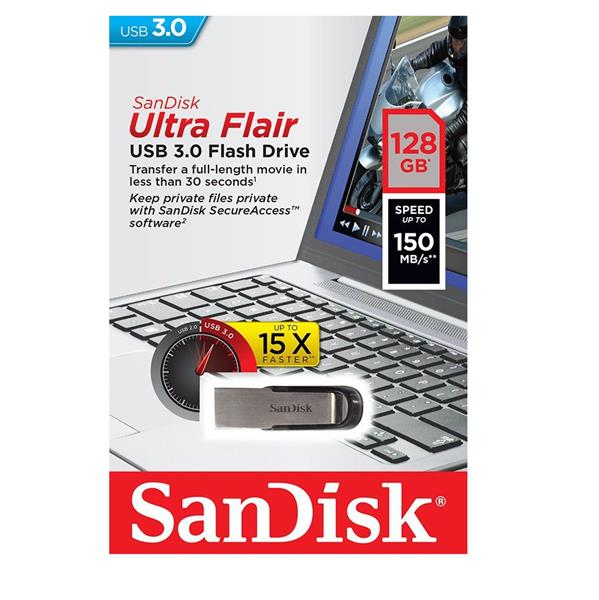 SanDisk dysk 128GB USB 3.0 Ultra Flair niebieski-3035613
