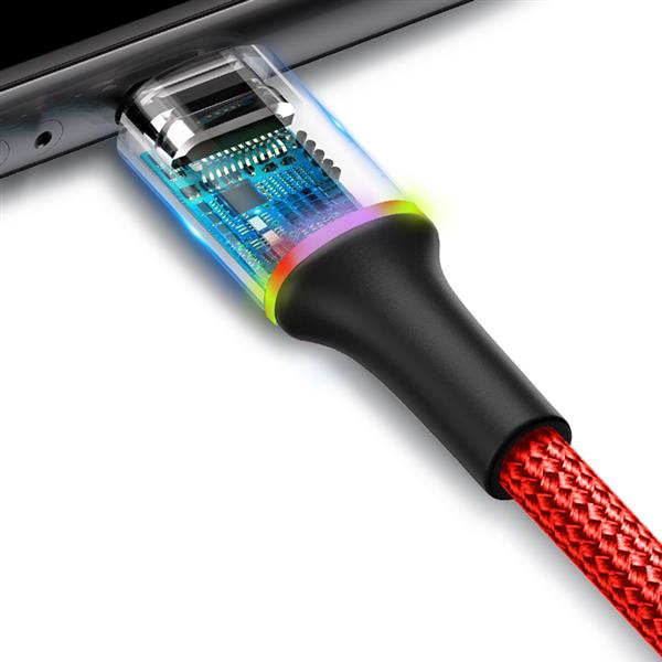Baseus kabel Halo USB - Lightning 0,5 m 2,4A czerwony-2096137
