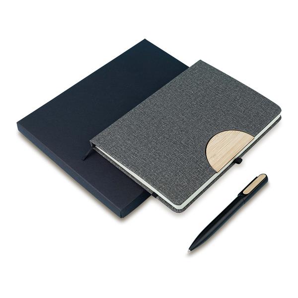 Zestaw notes z długopisem Fold, szary-2352356