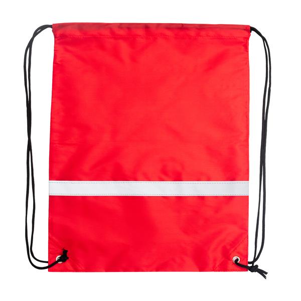 Plecak promocyjny z taśmą odblaskową, czerwony-1623010