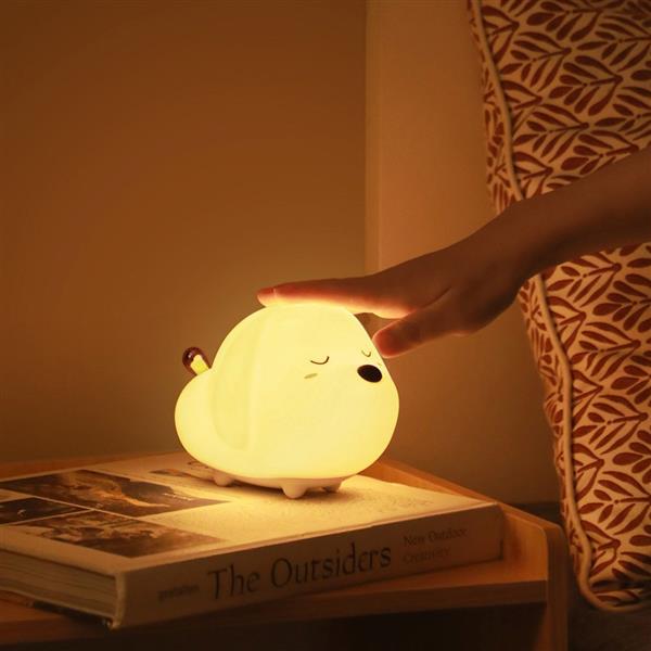 Baseus silikonowa nocna lampka LED dla dzieci 3 tryby świecenia piesek biały (DGAM-B02)-2152554