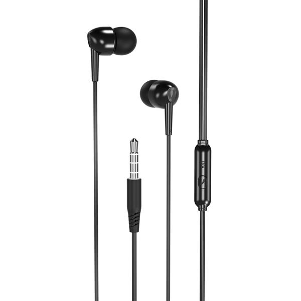 XO Słuchawki przewodowe EP37 jack 3,5mm dokanałowe czarne-2117309